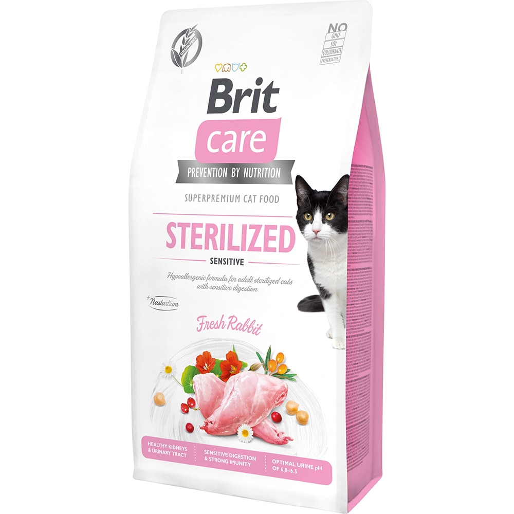 Hrana uscata pentru pisici BRIT CARE Sterilized Sensitive, Adult, Iepure, 7 kg