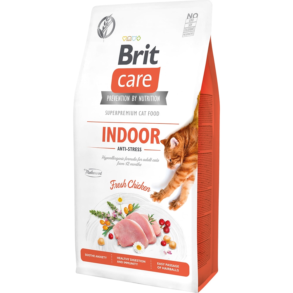 Hrana uscata pentru pisici BRIT CARE Indoor Anti-stress, Adult, Pui, 7 kg