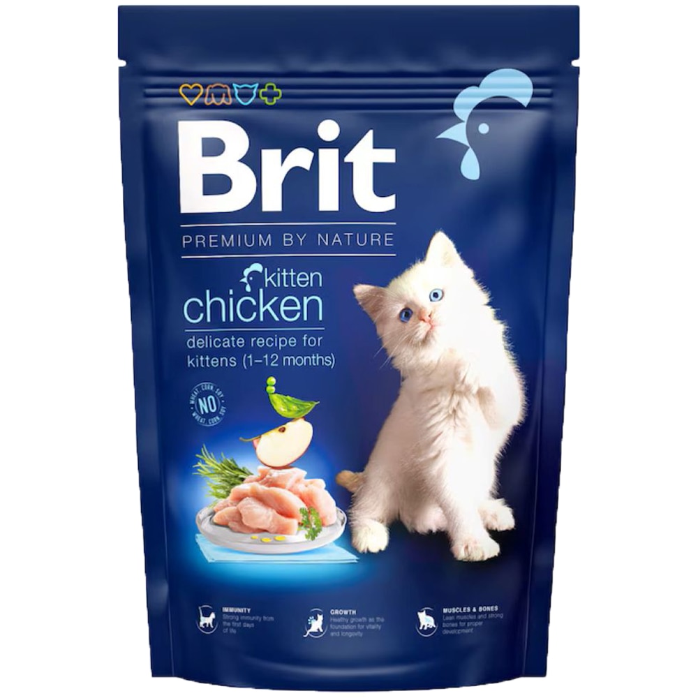 Hrana uscata pentru pisici BRIT Premium by Nature, Junior, Pui, 1.5 kg