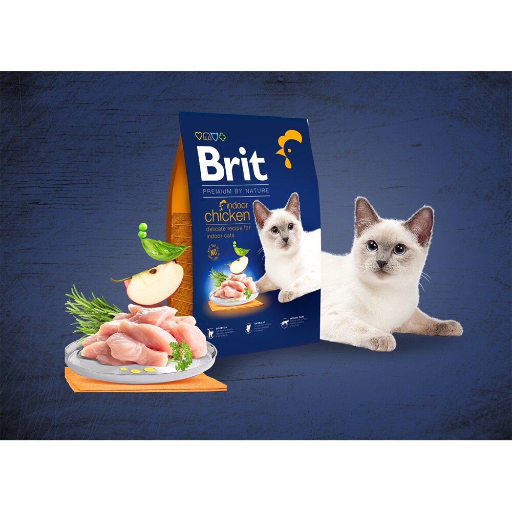 Hrana uscata pentru pisici BRIT Premium by Nature Indoor, Adult, Pui, 8 kg