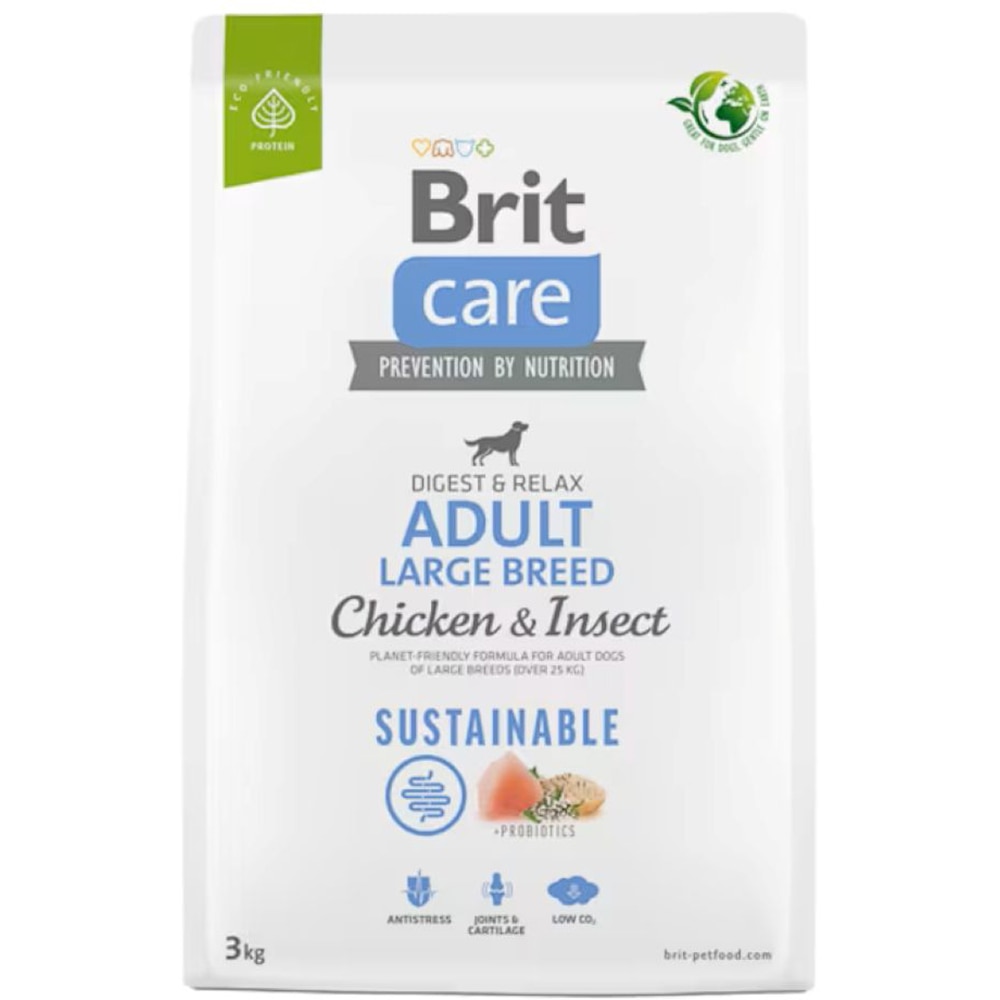 Hrana uscata pentru caini BRIT CARE Sustainable Large Breed, Adult, Pui, 3 kg