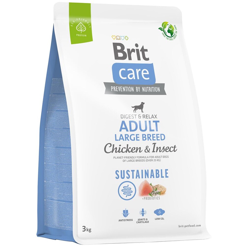 Hrana uscata pentru caini BRIT CARE Sustainable Large Breed, Adult, Pui, 3 kg