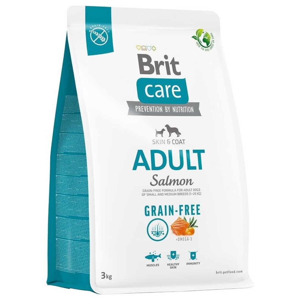 Hrana uscata pentru caini BRIT CARE Grain Free, Adult, Somon, 3 kg
