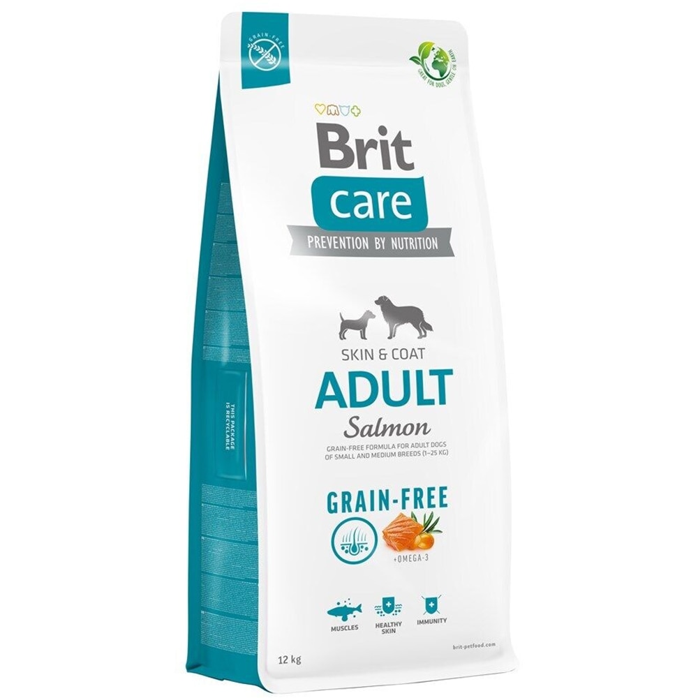 Hrana uscata pentru caini BRIT CARE Grain Free, Adult, Somon, 12 kg