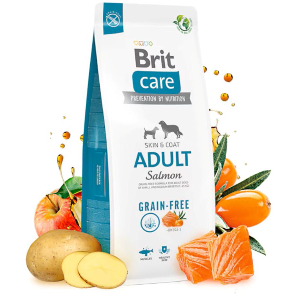 Hrana uscata pentru caini BRIT CARE Grain Free, Adult, Somon, 12 kg