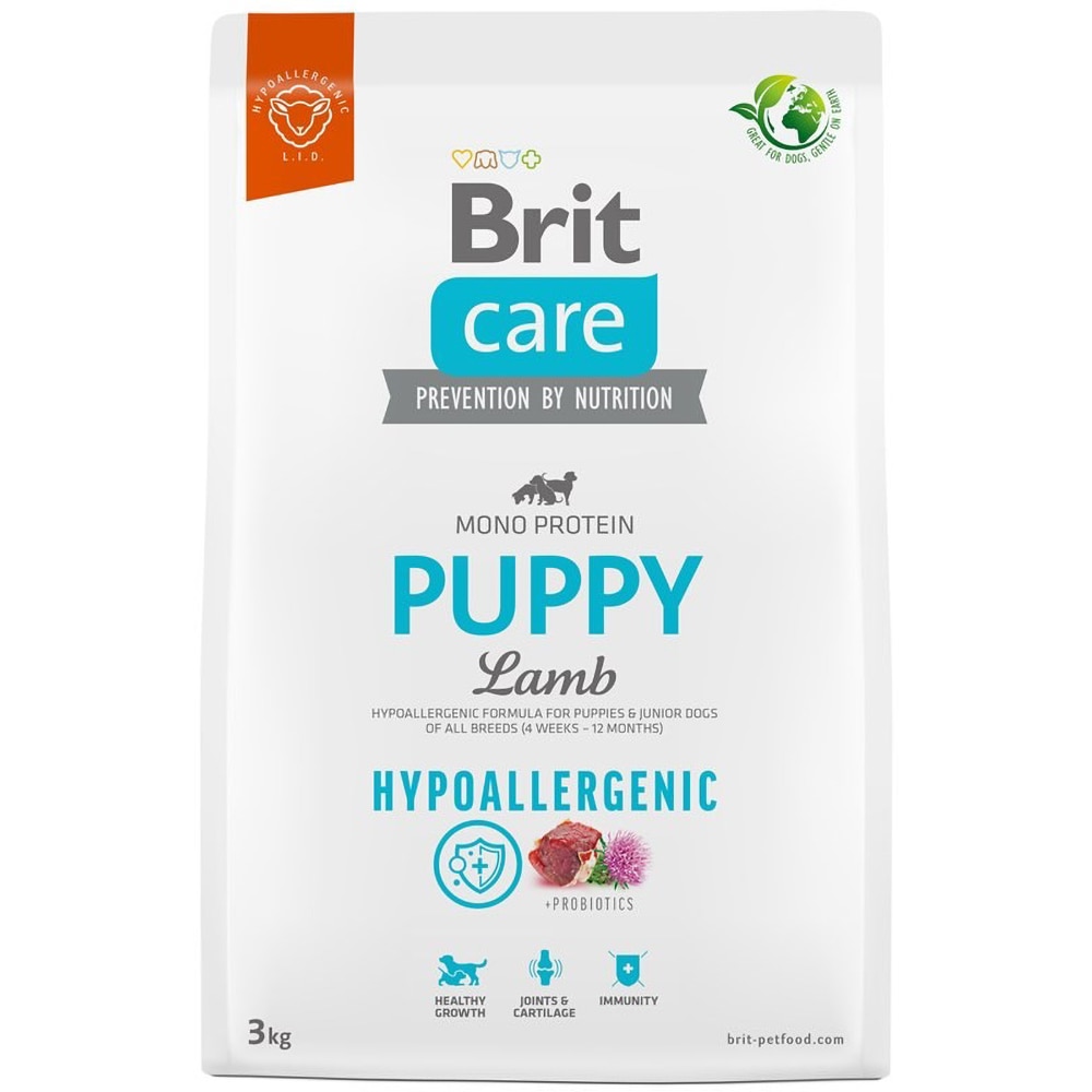 Hrana uscata pentru caini BRIT CARE Hypoallergenic, Junior, Miel, 3 kg