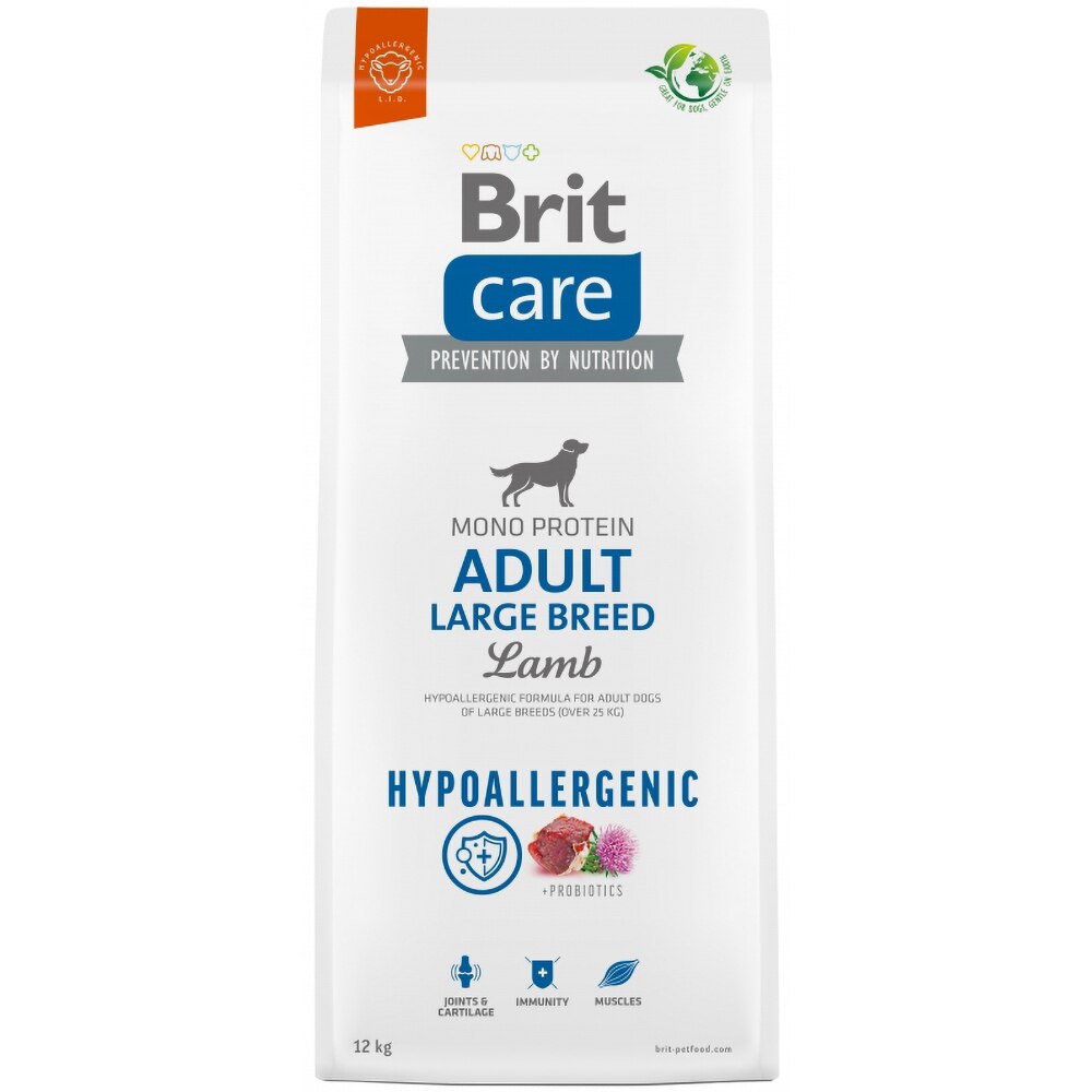 Hrana uscata pentru caini BRIT CARE Hypoallergenic Large Breed, Adult, Miel, 12 kg