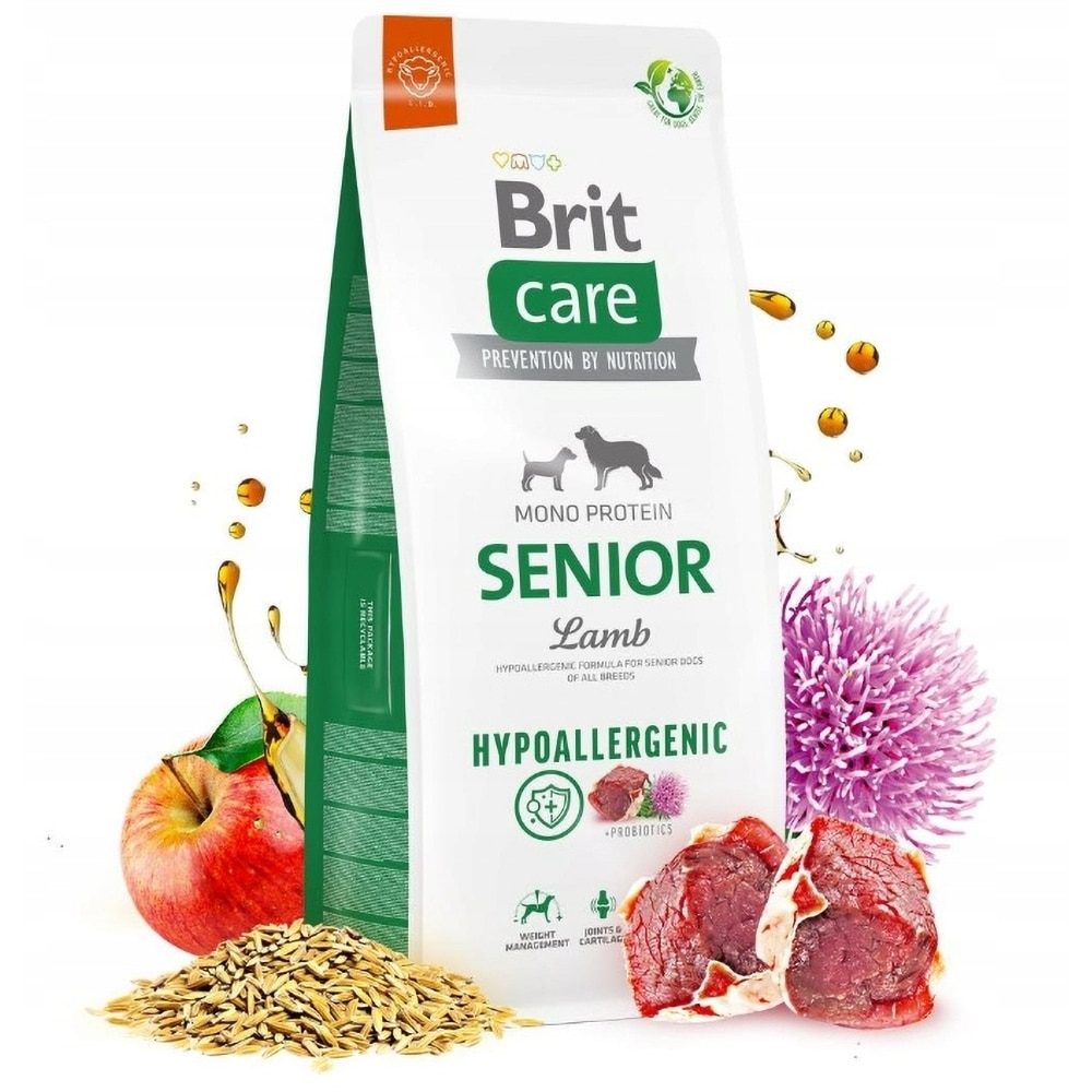 Hrana uscata pentru caini BRIT CARE Hypoallergenic, Senior, Miel, 12 kg