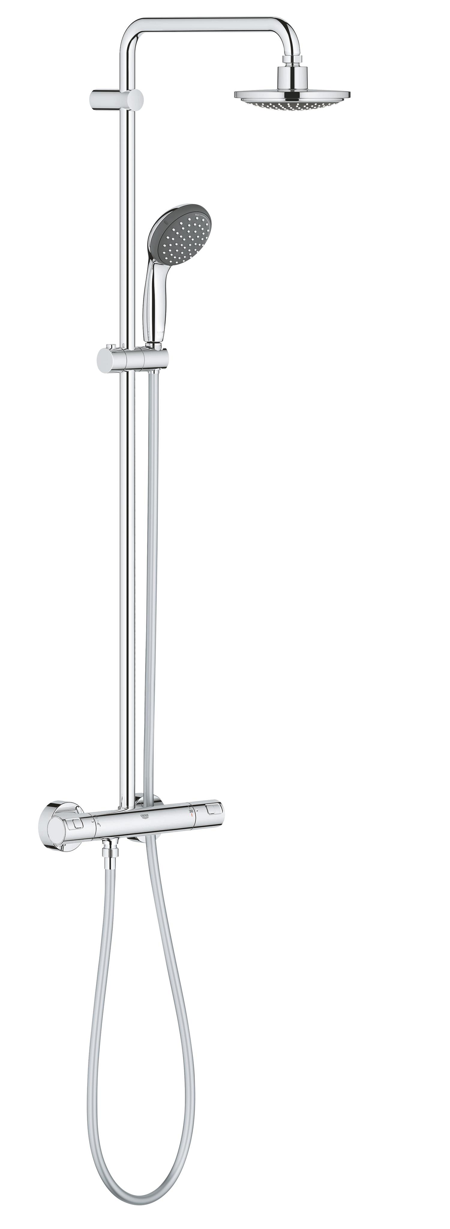 Set de dus reglabil Grohe Vitalio Start, baterie monocomanda, crom, cu termostat