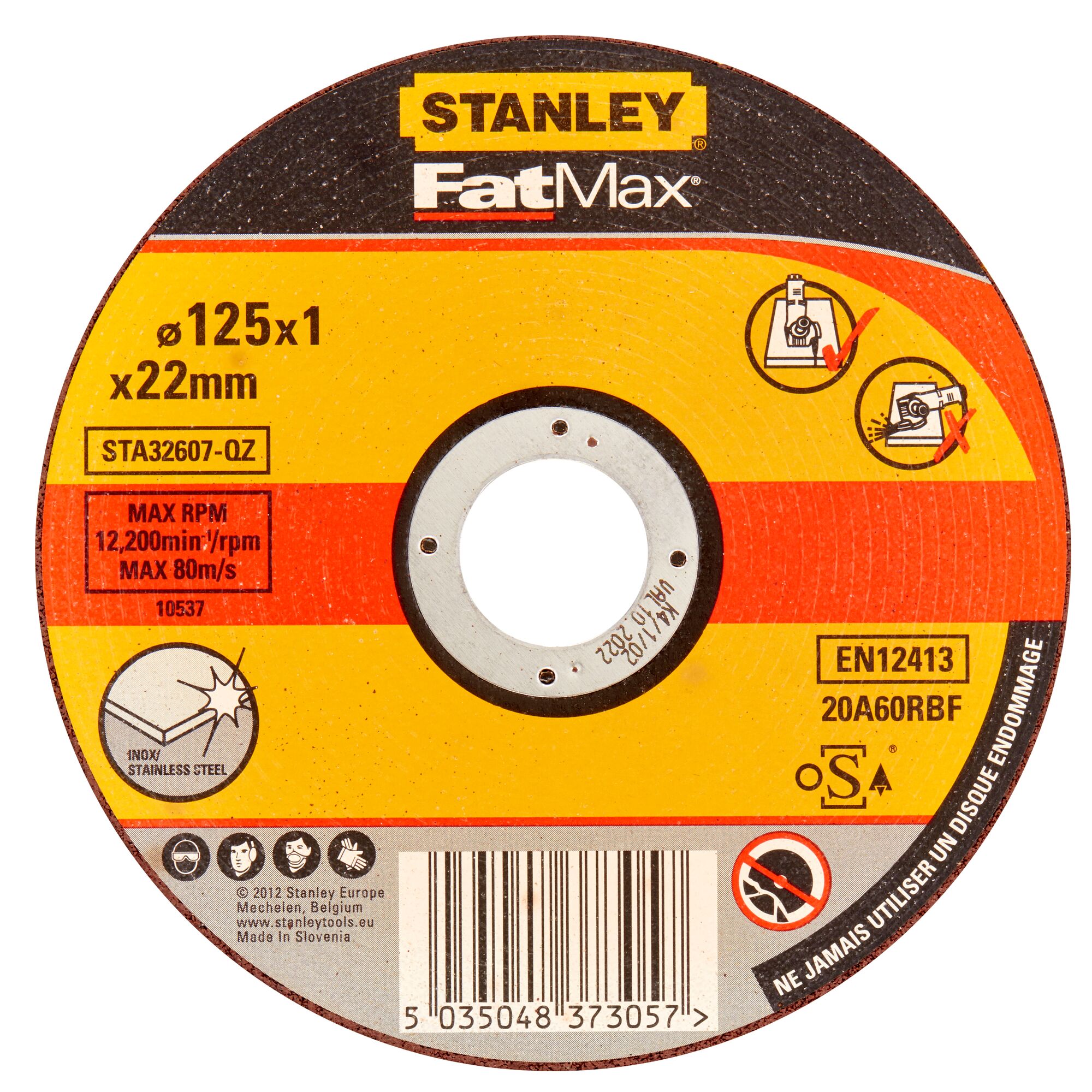 Disc abraziv Fatmax, otel, 125 x 1.0 x 22 mm  Stanley STA32607-QZ