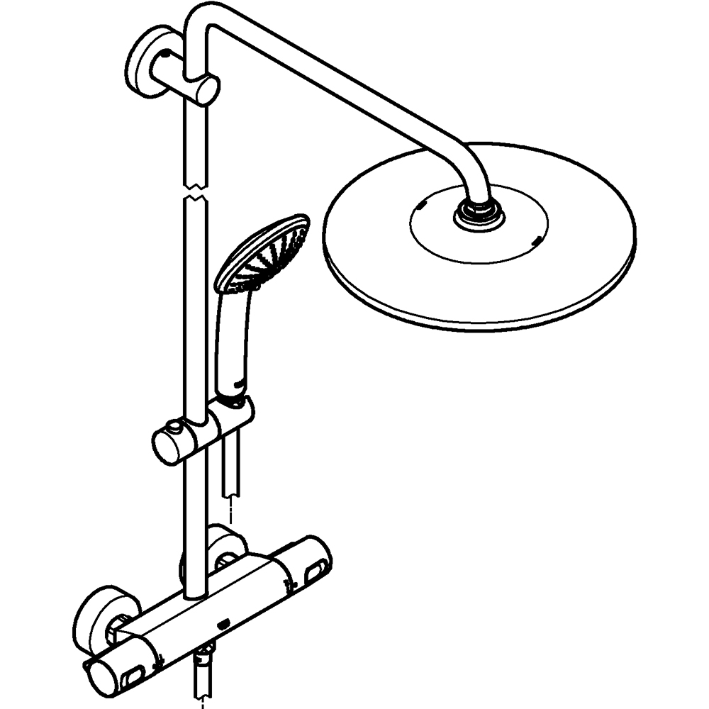 Sistem dus GROHE Euphoria 310 26075001, termostat, 1 functie, crom