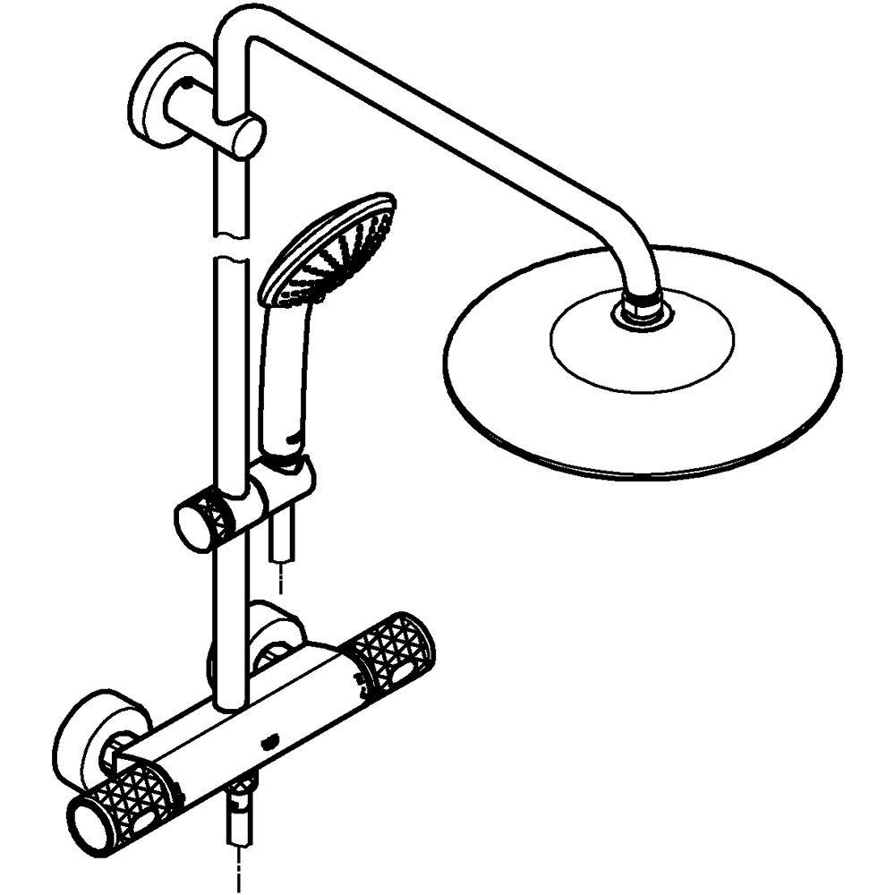 Sistem dus GROHE Euphoria System 260 27296003, termostat, 3 functii, crom