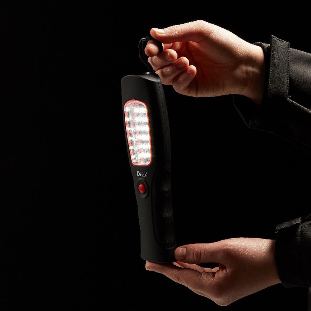 Mini lampa de inspectie LED DIALL, 1 LED 35 lumeni si 18 LED 110 lm, IP20, 3xAAA, negru