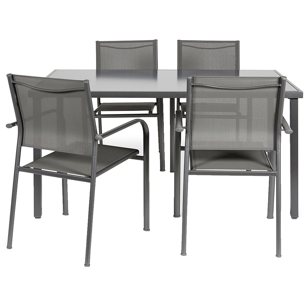 Masa terasa Dallas, otel, 150 x 90 x 72 cm, gri