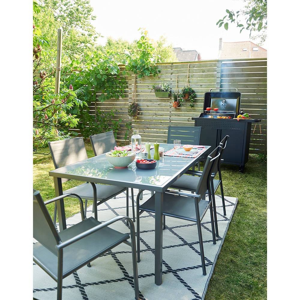 Masa terasa Dallas, otel, 150 x 90 x 72 cm, gri