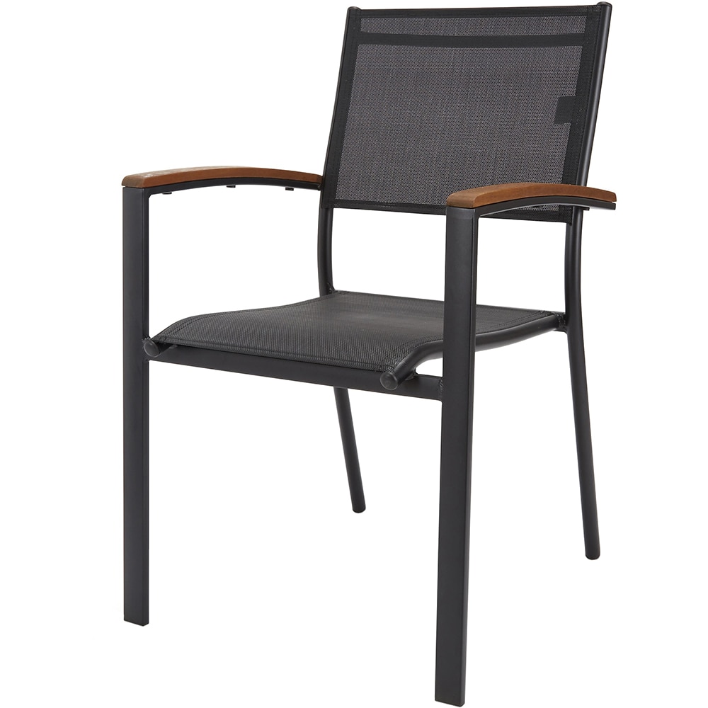 Scaun terasa GOODHOME Toscana, aluminiu, 61 x 56 x 88 cm, negru