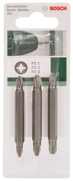 Set 3 biti capat, suruburi Pozidriv, 60  mm  Bosch