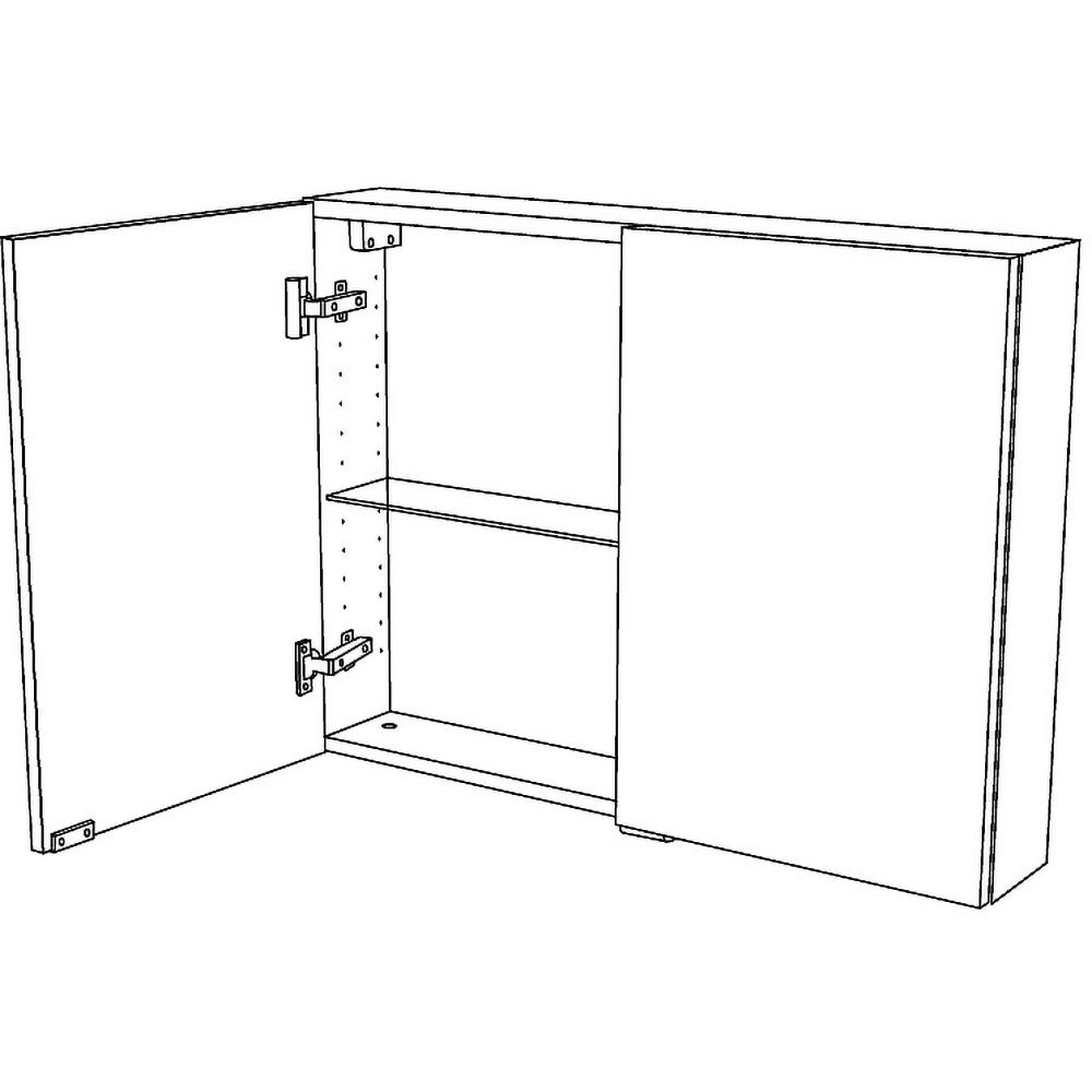 Dulap baie cu oglinda GOODHOME Imandra, 80 x 15 x 60 cm, alb