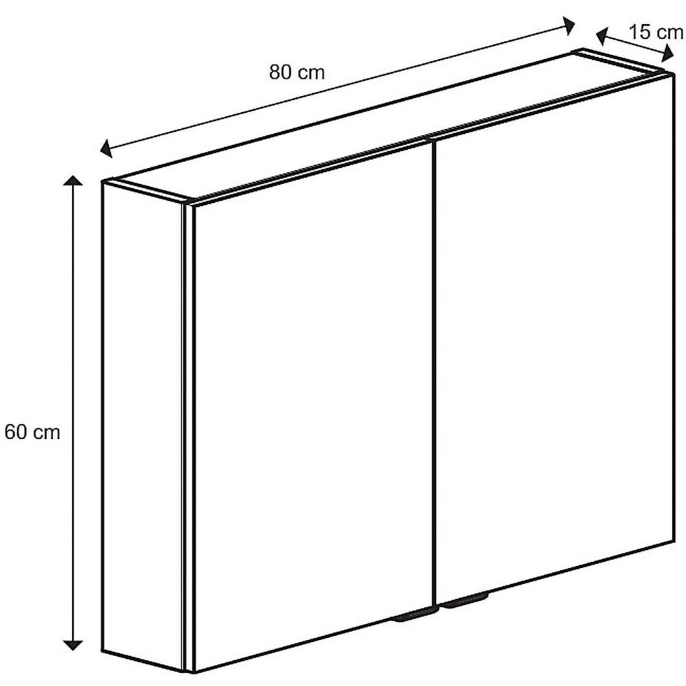 Dulap baie cu oglinda GOODHOME Imandra, 80 x 15 x 60 cm, alb