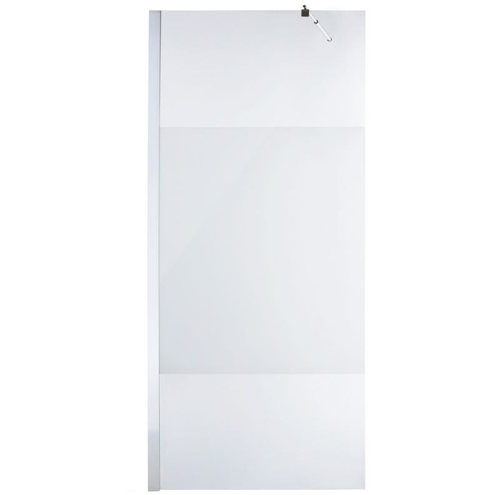 Paravan dus walk-in COOKE & LEWIS, aluminiu, sticla mata, 90x195 cm, alb