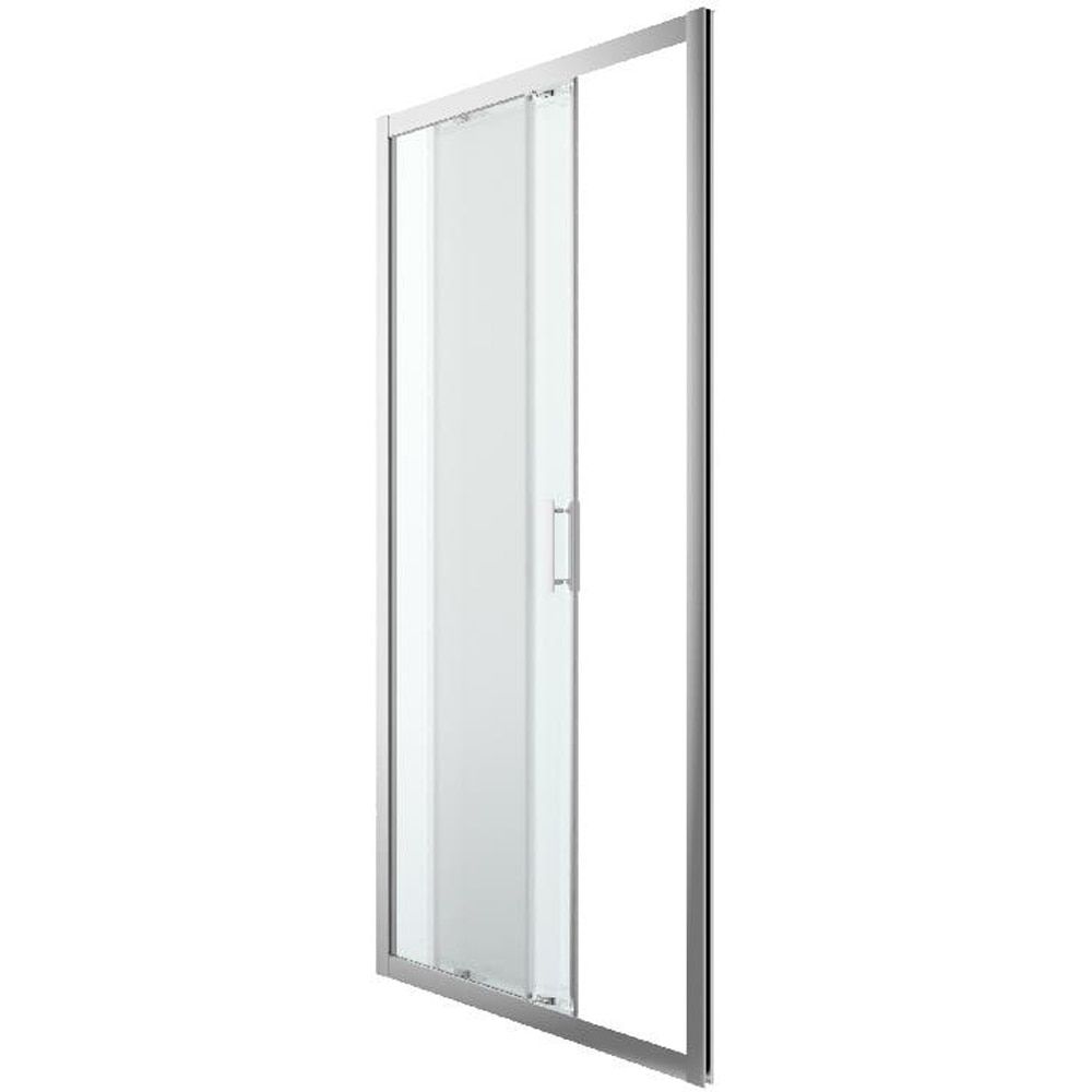 Usa dus glisanta GOODHOME, aluminiu, sticla transparenta, 100x195 cm, crom