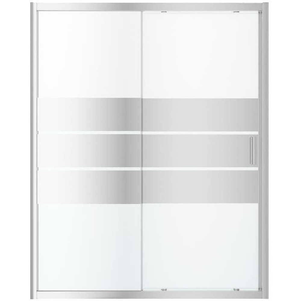Usa dus glisanta GOODHOME, aluminiu, sticla oglinda, 160x195 cm, crom