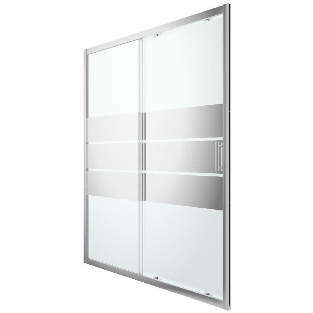 Usa dus glisanta GOODHOME, aluminiu, sticla oglinda, 160x195 cm, crom