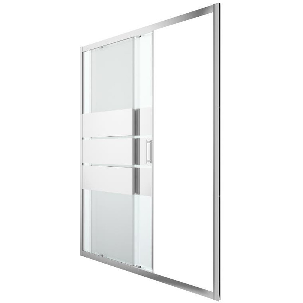 Usa dus glisanta GOODHOME, aluminiu, sticla oglinda, 160x195 cm, crom