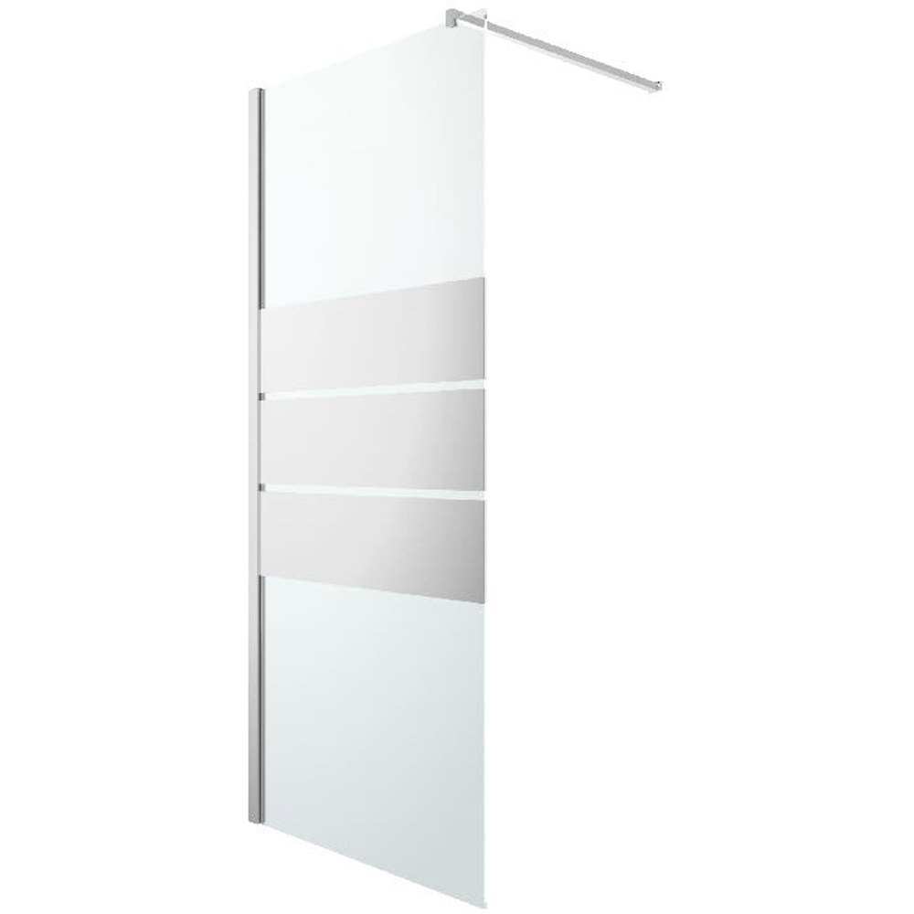 Paravan dus walk-in GOODHOME, aluminiu, sticla oglinda, 85x195 cm, crom