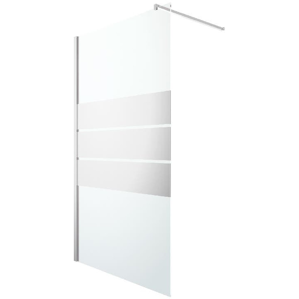 Paravan dus walk-in GOODHOME, aluminiu, sticla oglinda, 120x195 cm, crom