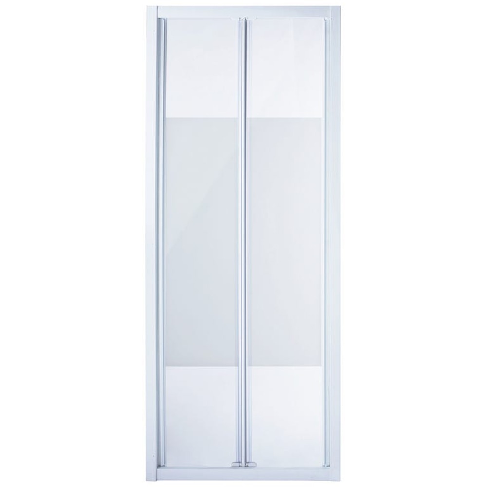 Usa de dus plianta COOKE & LEWIS Onega, cadru aluminiu, sticla securizata 5mm, 90 x 190 cm, alb