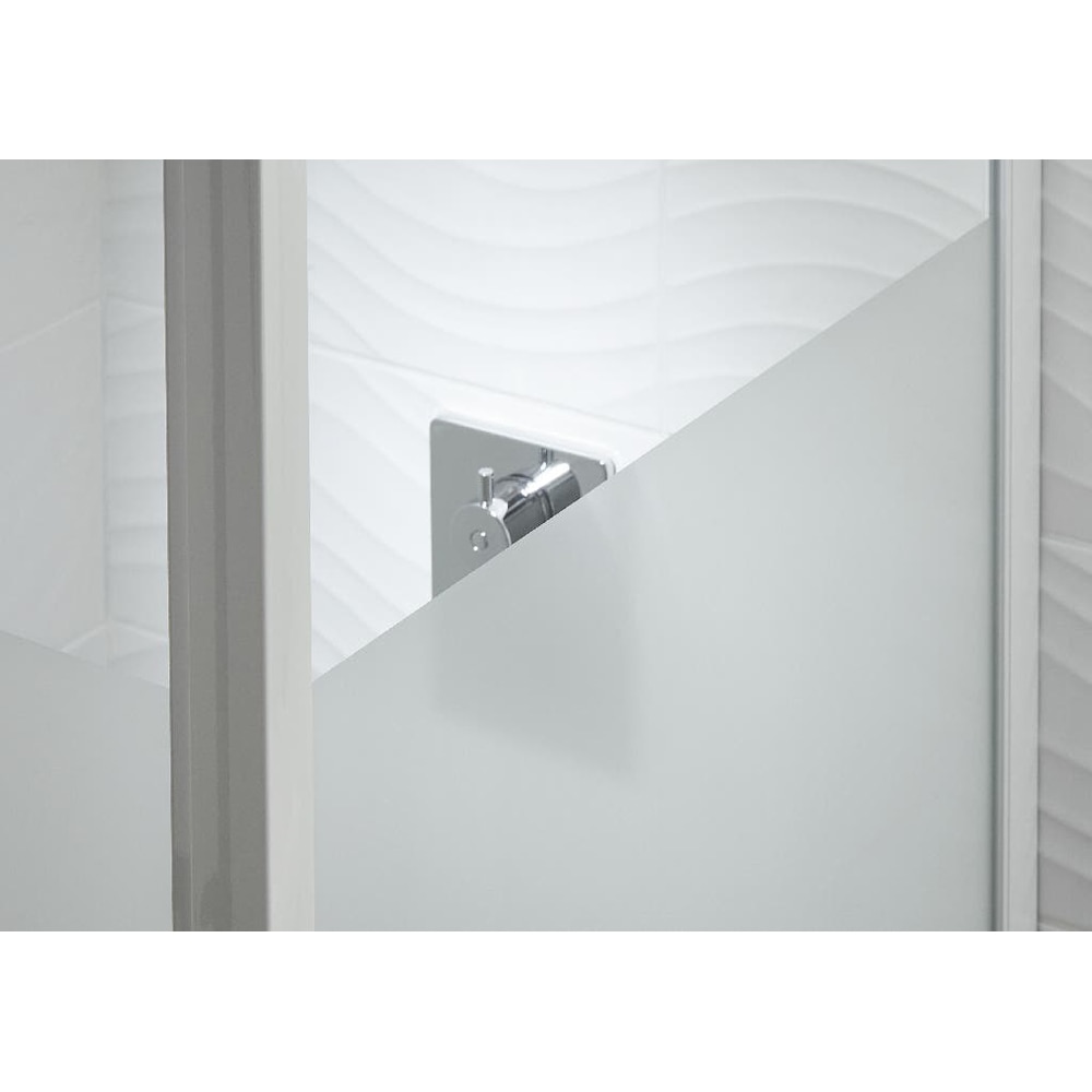 Usa de dus pivotanta COOKE & LEWIS Onega, cadru aluminiu, sticla securizata 5mm, 80 x 190 cm, alb