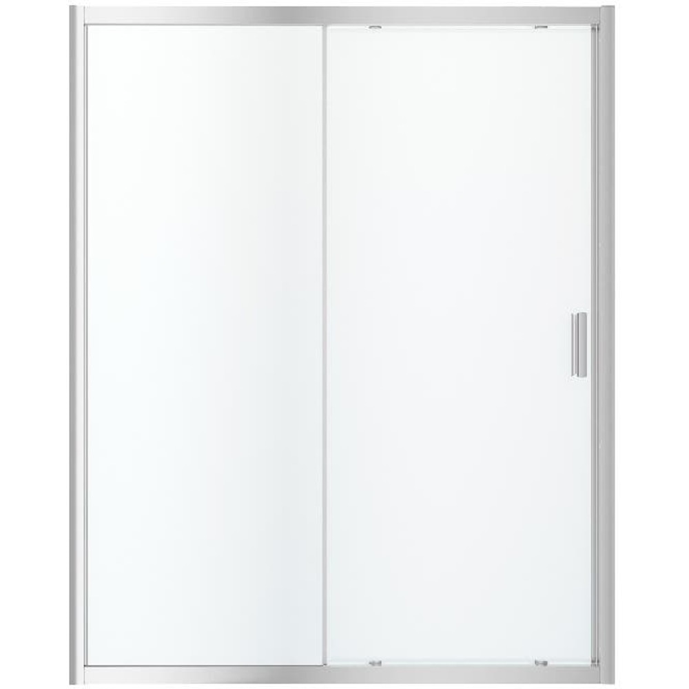 Usa dus glisanta GOODHOME, aluminiu, sticla transparenta, 160x195 cm, crom