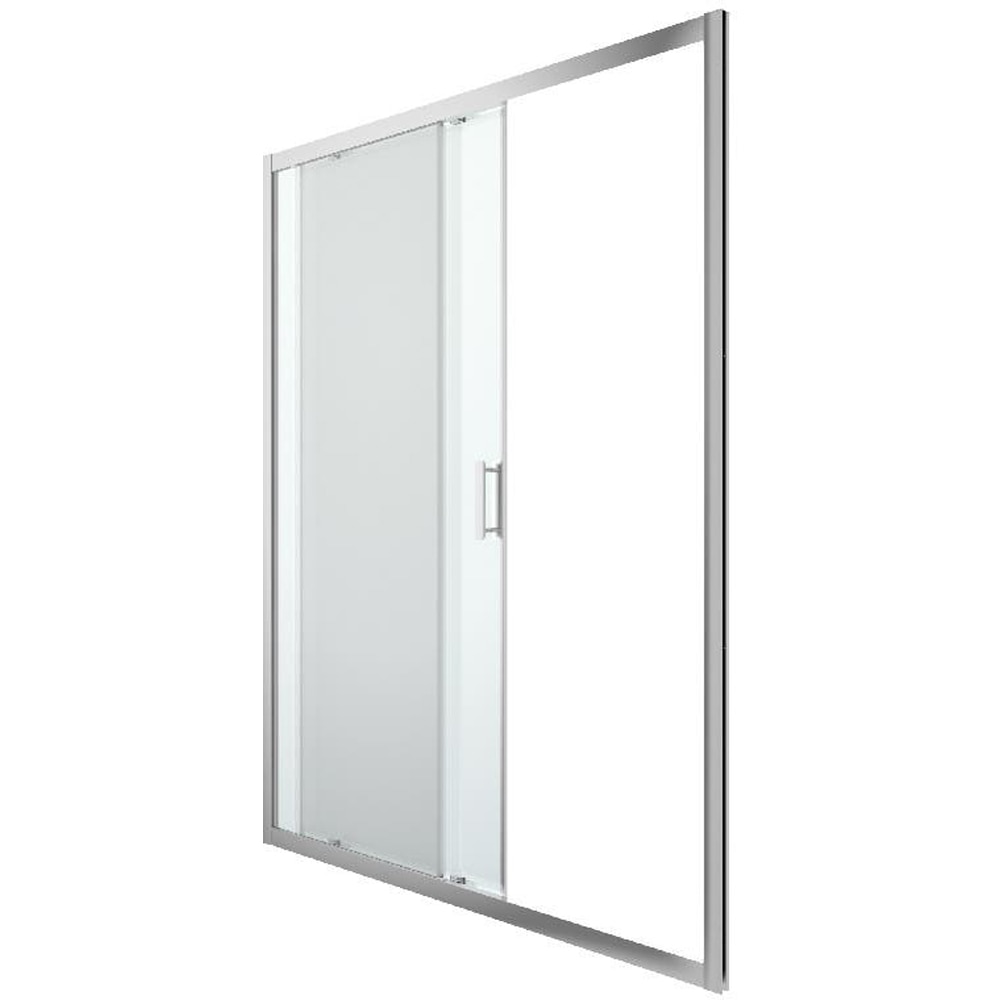 Usa dus glisanta GOODHOME, aluminiu, sticla transparenta, 160x195 cm, crom