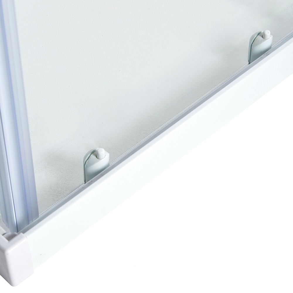 Cabina dus standard COOKE & LEWIS Onega, patrata, profil aluminiu, sticla opaca, 80 x 80 x 190 cm, alb