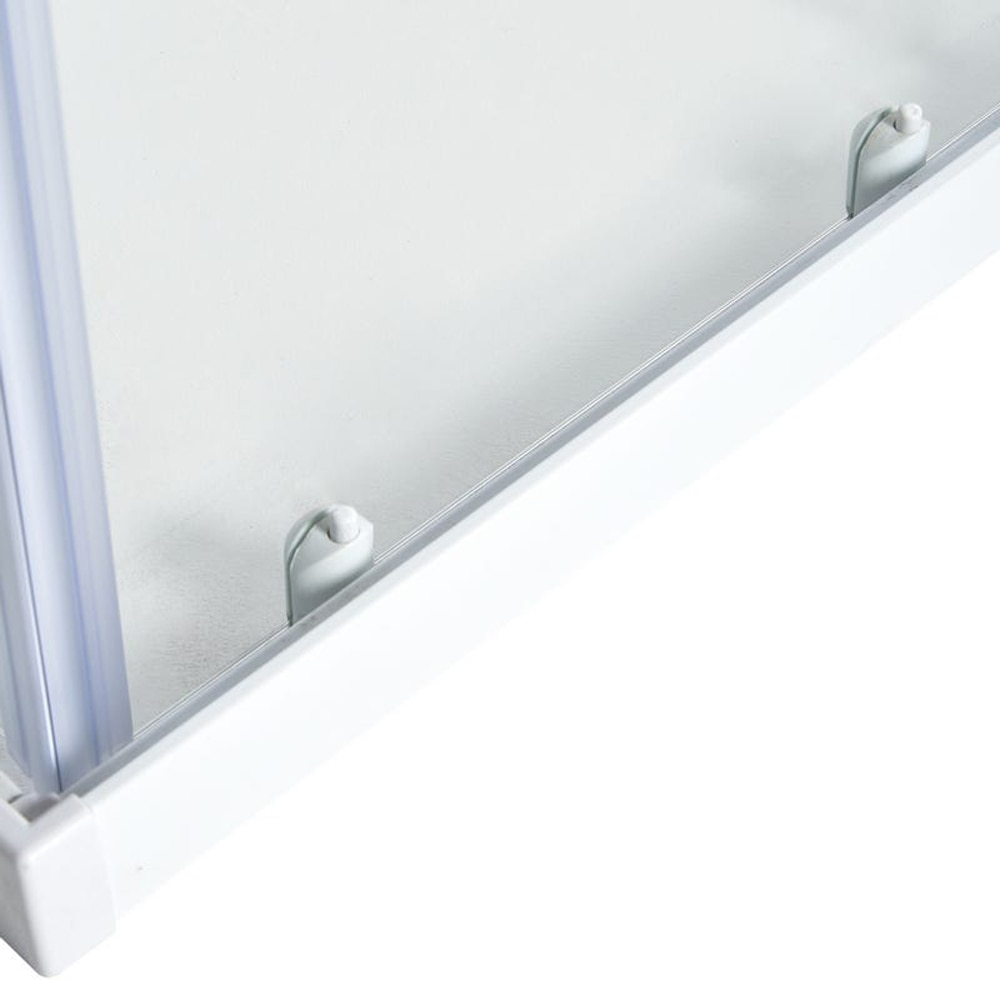 Cabina dus patrata COOKE & LEWIS, aluminiu, sticla opaca, 90x190 cm, alb