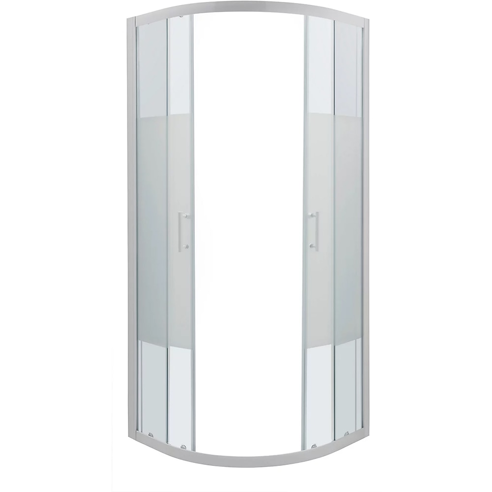 Cabina dus standard GoodHome Onega, semirotunda, 80 x 80 x 190 cm, sticla securizata 5mm, profil argintiu