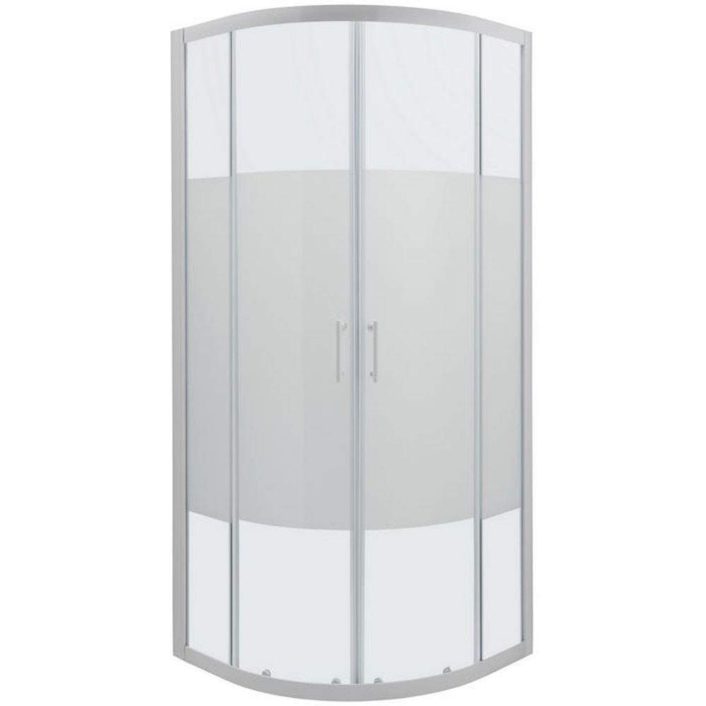 Cabina dus semirotunda COOKE & LEWIS, aluminiu, sticla opaca, 80x190 cm, alb