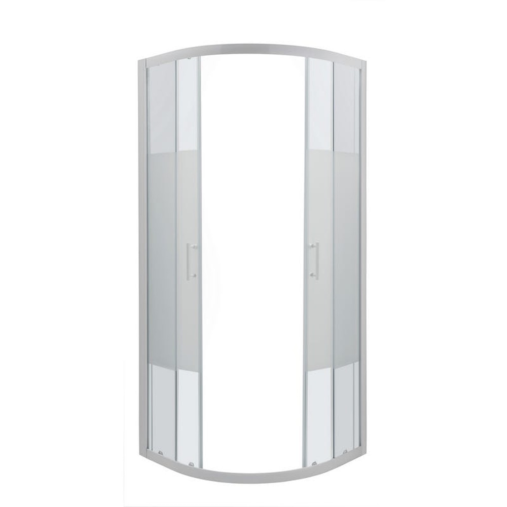 Cabina dus semirotunda COOKE & LEWIS, aluminiu, sticla opaca, 80x190 cm, alb