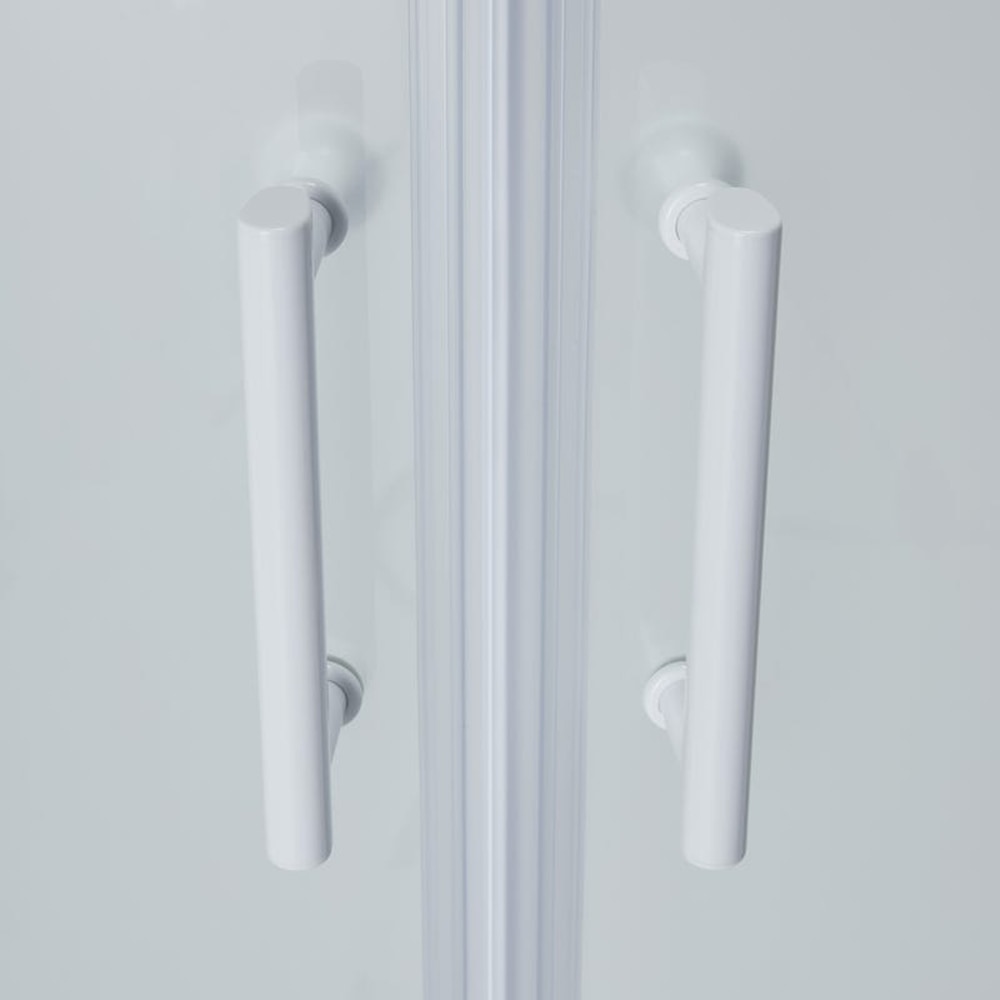 Cabina dus semirotunda COOKE & LEWIS, aluminiu, sticla opaca, 80x190 cm, alb