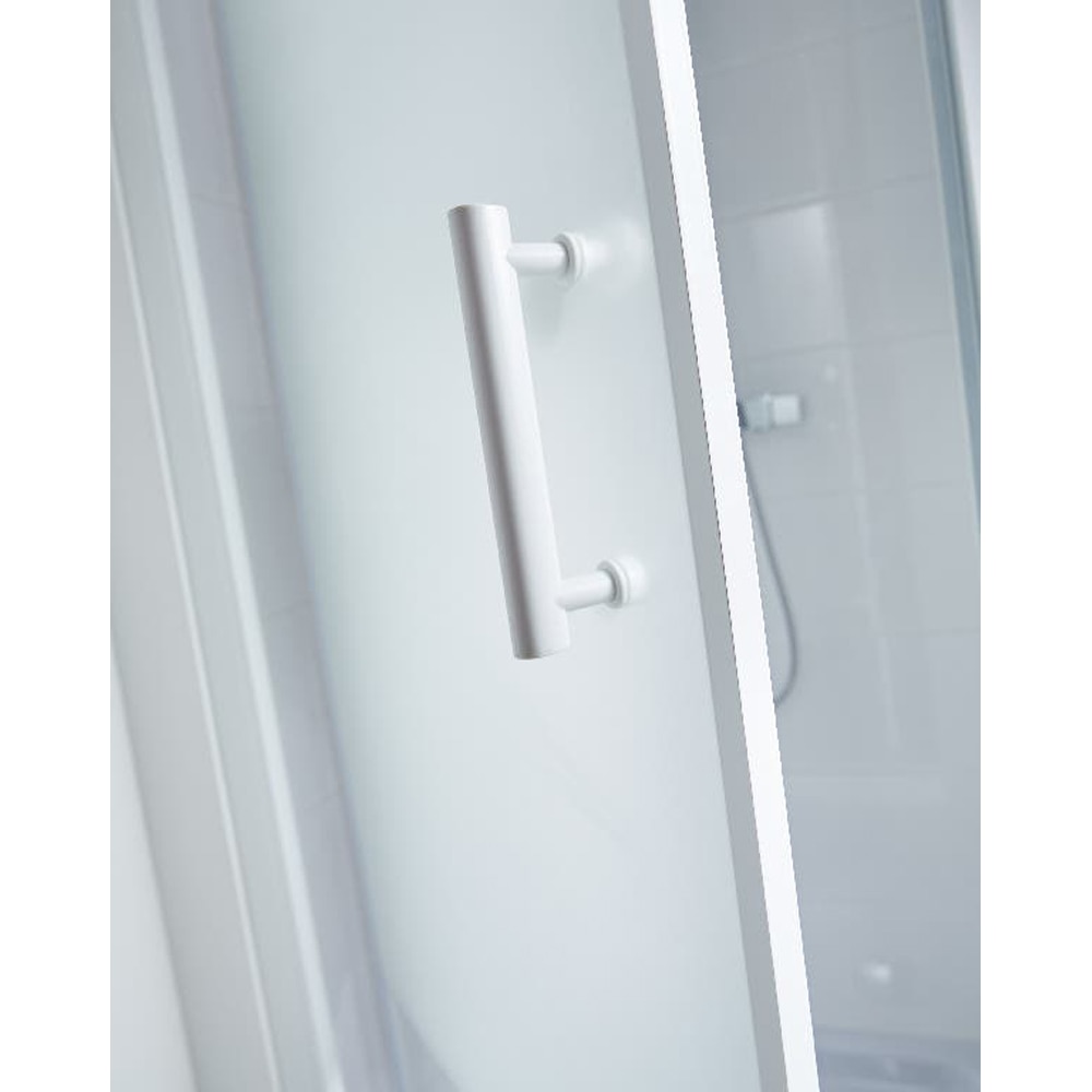 Usa dus batanta COOKE & LEWIS, aluminiu, sticla serigrafiata, 70x190 cm, alb