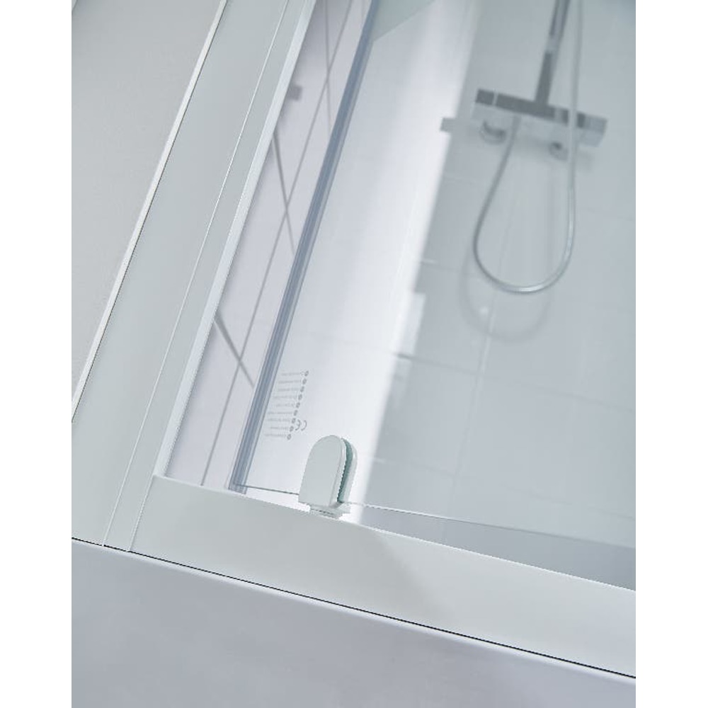 Usa dus batanta COOKE & LEWIS, aluminiu, sticla serigrafiata, 70x190 cm, alb