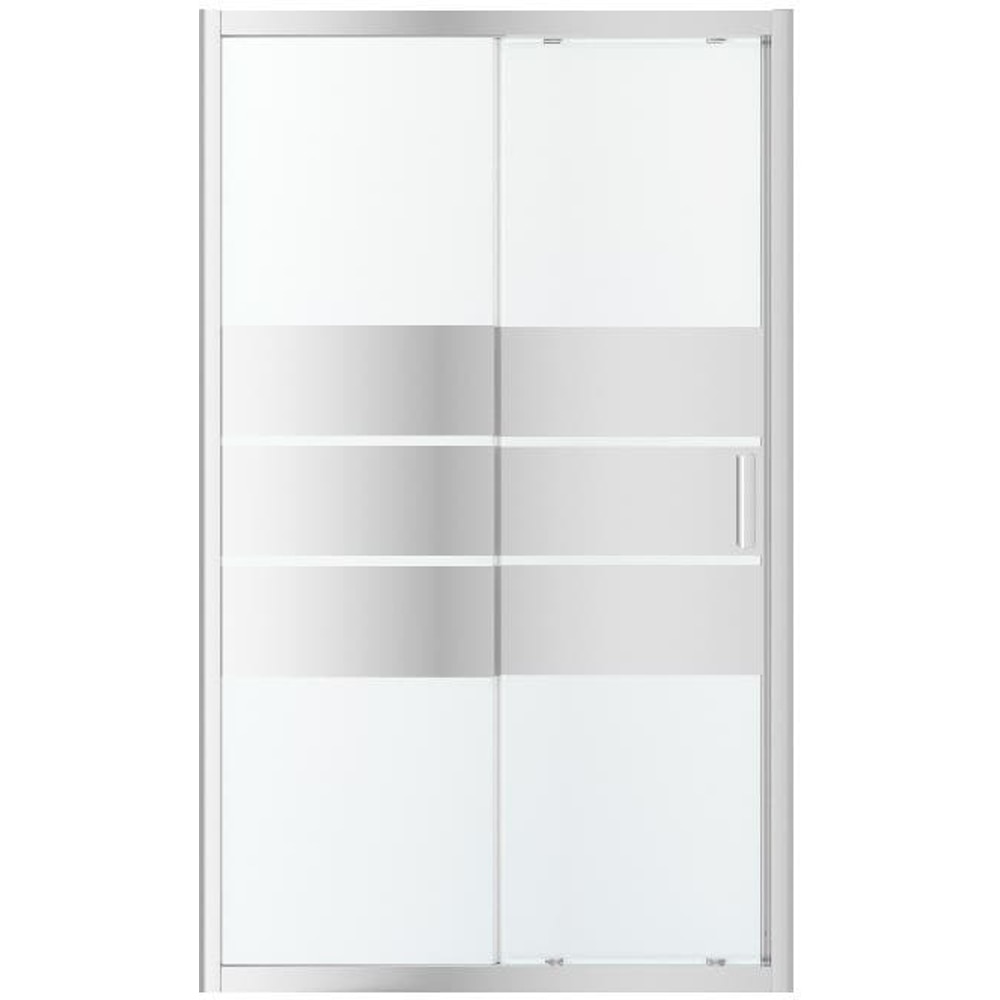 Usa dus glisanta GOODHOME, aluminiu, sticla oglinda, 120x195 cm, crom