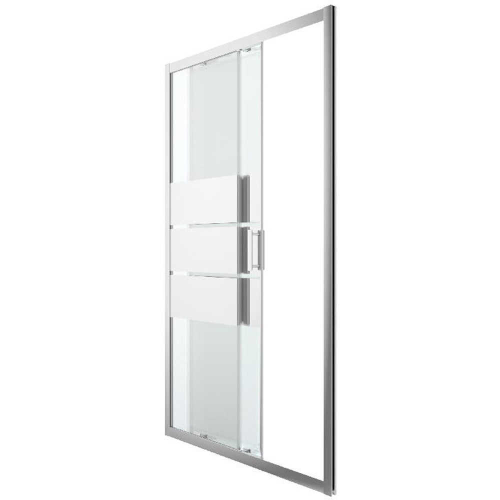 Usa dus glisanta GOODHOME, aluminiu, sticla oglinda, 120x195 cm, crom