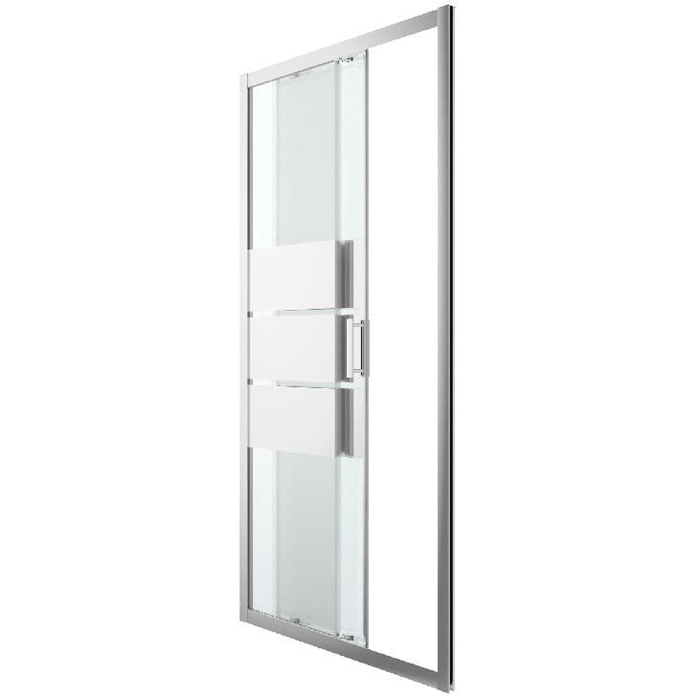 Usa dus glisanta GOODHOME, aluminiu, sticla oglinda, 100x195 cm, crom