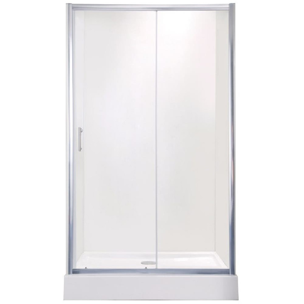 Usa de dus glisanta COOKE & LEWIS Onega, cadru aluminiu, sticla securizata 5mm, 100 x 190 cm, transparent