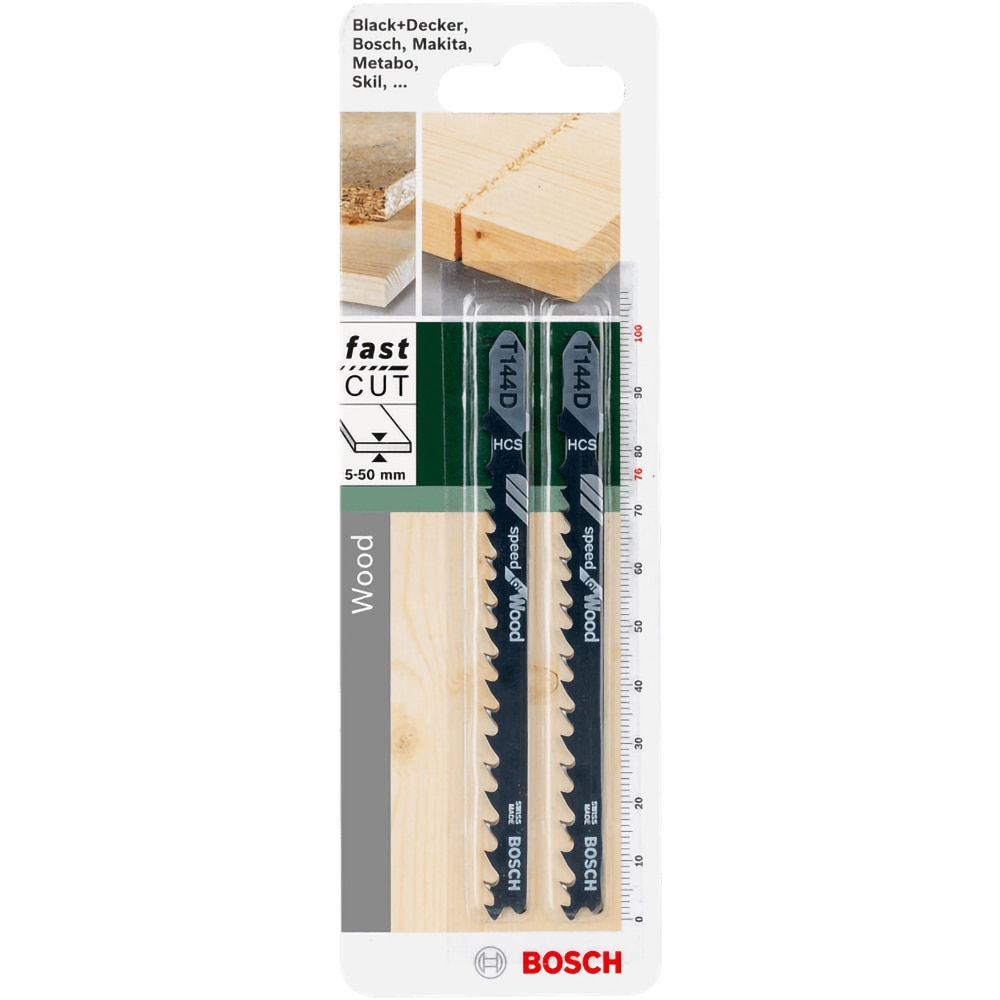 Set 2 panze fierastrau vertical BOSCH T144D, pentru lemn, 10 cm