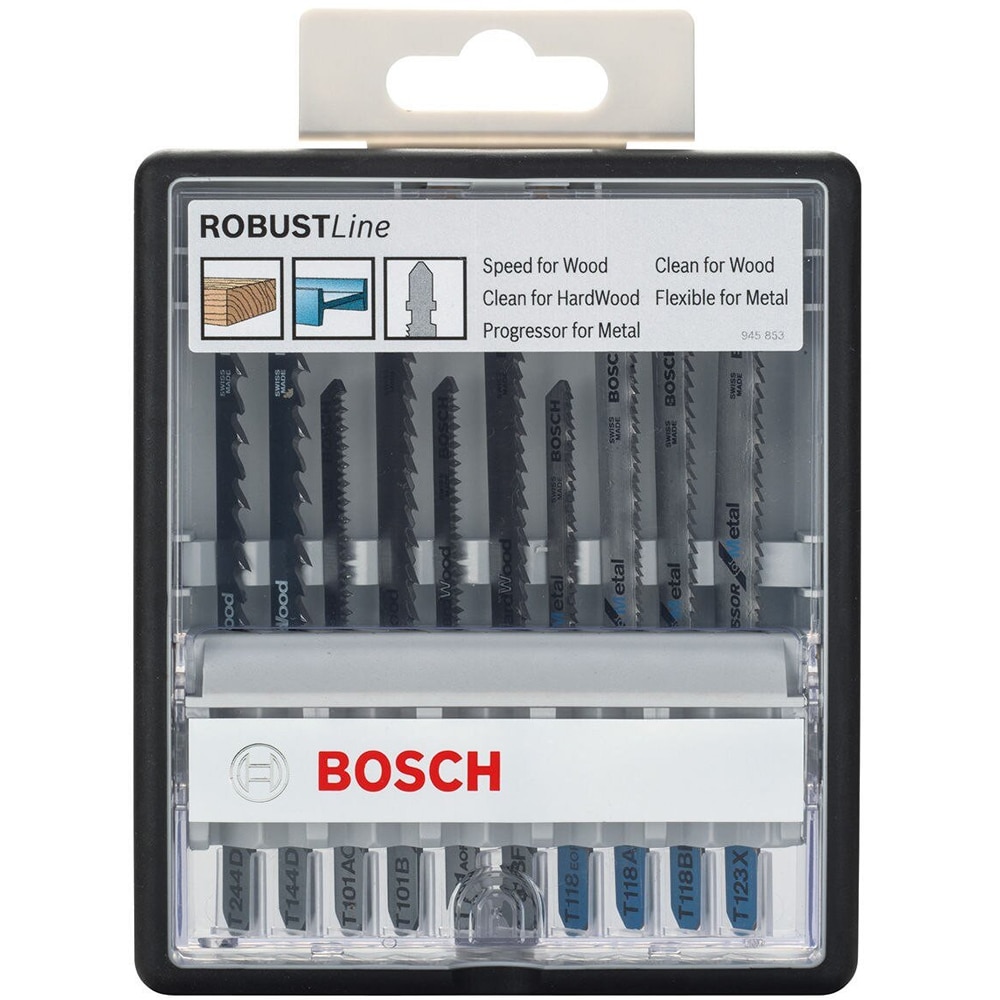 Set 10 panze fierastrau vertical pentru lemn si metal Bosch Robust Line