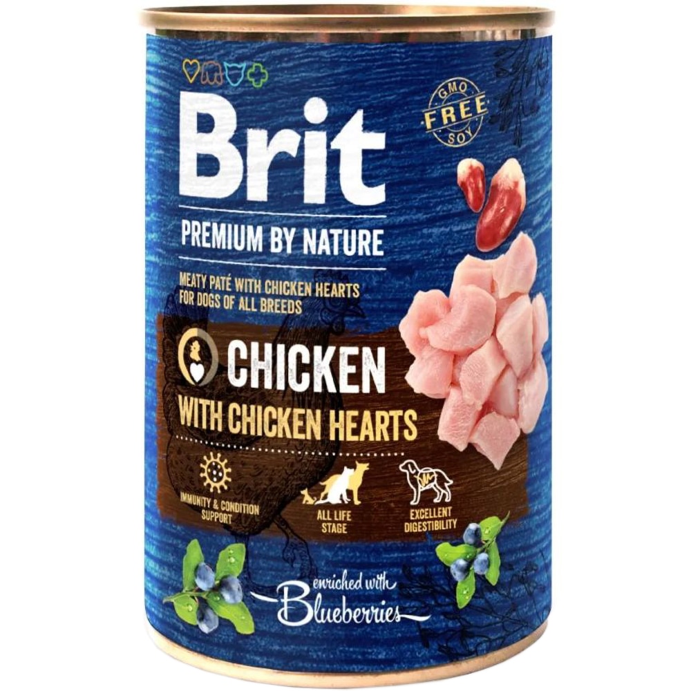 Hrana umeda pentru caini BRIT Premium by Nature, Adult, Pui, 6 x 400 g