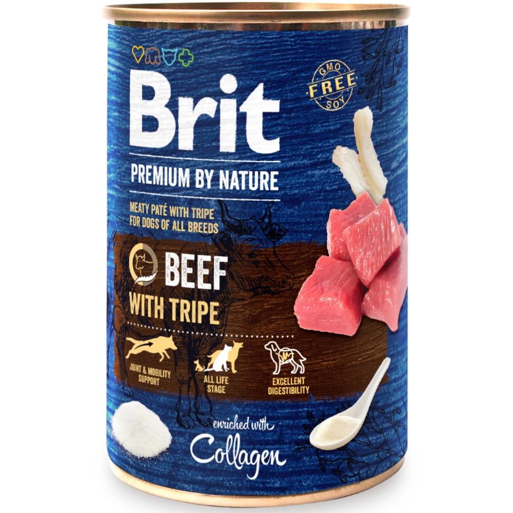 Hrana umeda pentru caini BRIT Premium by Nature, Adult, Vita, 6 x 400 g